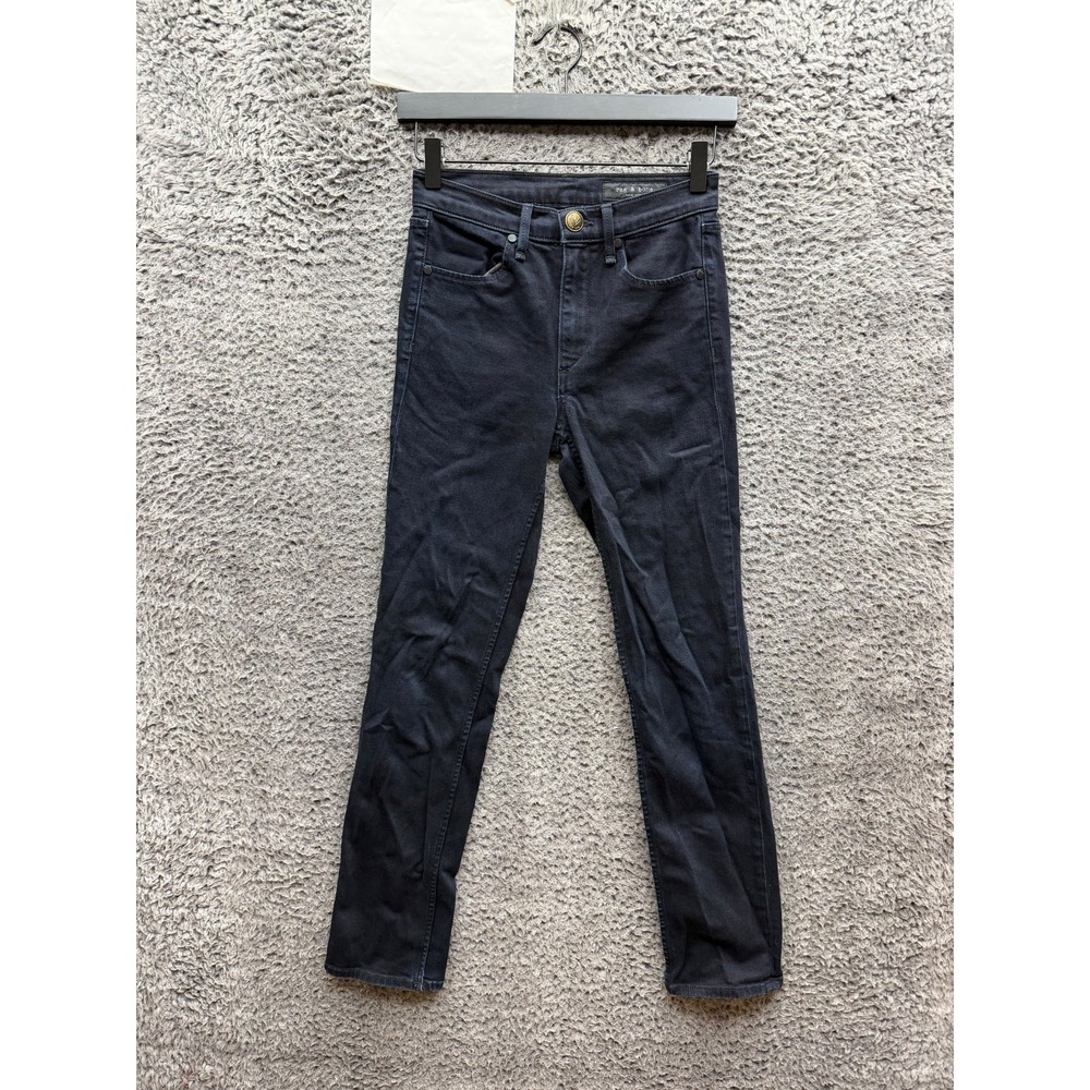 Rag & Bone Mid Rise Slim Fit Skinny Denim Jeans Coal Black Womens Size 23